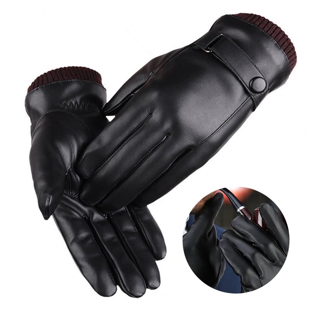Winter Glove Insulated - Gants en similicuir à doigts complets,